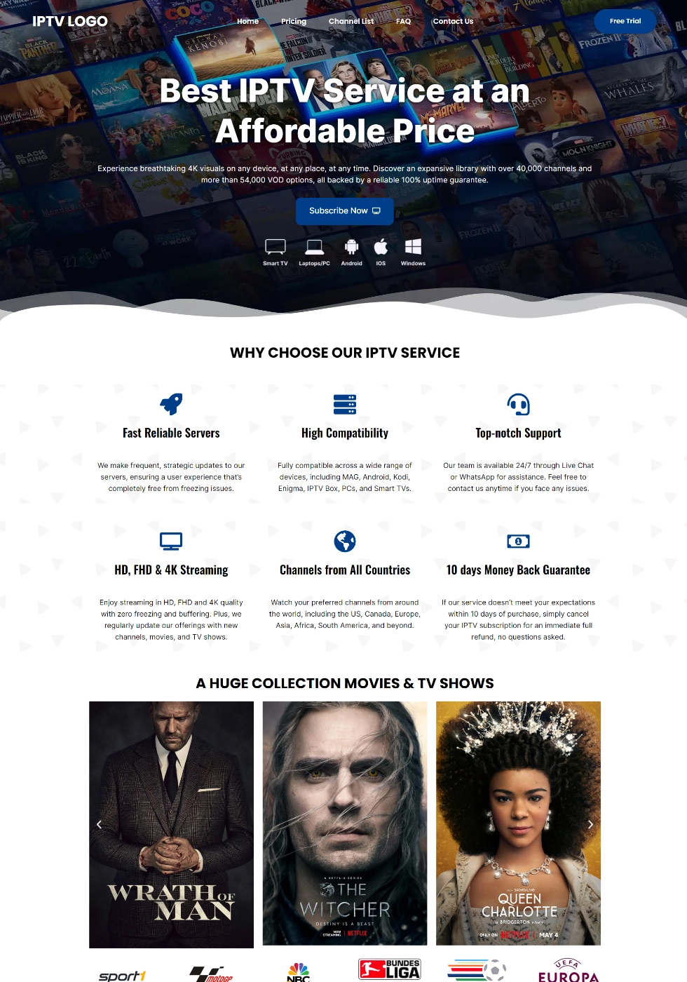 Home frozenframe iptv wordpress website template